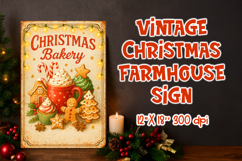 Vintage Christmas Farmhouse Sign | Christmas Bakery Product Image 1
