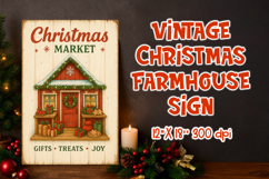 Vintage Christmas Farmhouse Sign | Rustic Holiday Wall Decor Product Image 1
