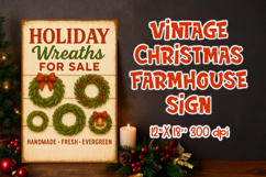 Vintage Christmas Farmhouse Sign | Rustic Holiday Wall Decor Product Image 1