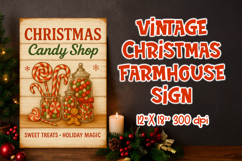 Vintage Christmas Farmhouse Sign | Rustic Holiday Wall Decor Product Image 1