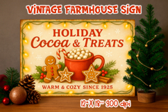 Vintage Christmas Farmhouse Sign | Holiday Cocoa Product Image 1