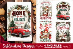 Christmas Kitchen Towel 4 PNG Retro PNG Sublimation Product Image 3