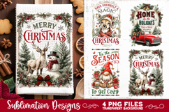 Christmas Kitchen Towel 4 PNG Retro PNG Sublimation Product Image 4