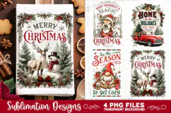 Christmas Kitchen Towel 4 PNG Retro PNG Sublimation Product Image 4