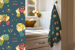 Scandi Coffee Cups in Hands Seamless Patterns Vector Product Image 5