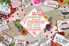 Farmhouse Valentine Big Sign Bundle - 26 Farmhouse Signs Product Image 1