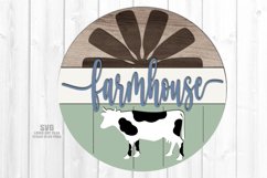 Farmhouse Cow Sign SVG | Windmill SVG | Laser Cut Files Product Image 1