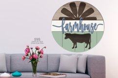 Farmhouse Cow Sign SVG | Windmill SVG | Laser Cut Files Product Image 4