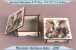 Cow Wooden Box SVG, 6mm Laser Cut File, Farmhouse Decor Product Image 4