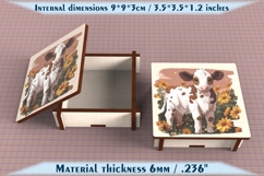 Cow Wooden Box SVG, 6mm Laser Cut File, Farmhouse Decor Product Image 5