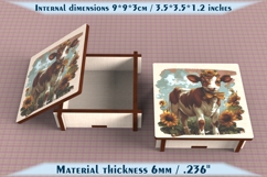 Cow Wooden Box SVG, 6mm Laser Cut File, Farmhouse Decor Product Image 3