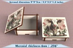 Cow Wooden Box SVG, 6mm Laser Cut File, Farmhouse Decor Product Image 3
