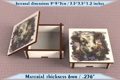 Cow Wooden Box SVG, 6mm Laser Cut File, Farmhouse Decor Product Image 2