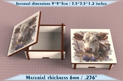 Cow Wooden Box SVG, 6mm Laser Cut File, Farmhouse Decor Product Image 5
