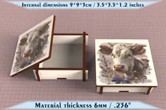 Cow Wooden Box SVG, 6mm Laser Cut File, Farmhouse Decor Product Image 5