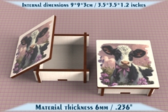 Cow Wooden Box SVG, 6mm Laser Cut File, Farmhouse Decor Product Image 3