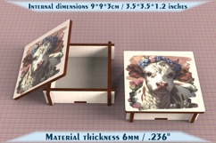 Cow Wooden Box SVG, 6mm Laser Cut File, Farmhouse Decor Product Image 4