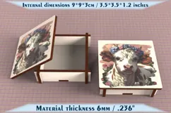 Cow Wooden Box SVG, 6mm Laser Cut File, Farmhouse Decor Product Image 4