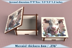 Cow Wooden Box SVG, 6mm Laser Cut File, Farmhouse Decor Product Image 5