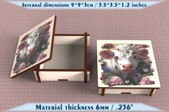 Cow Wooden Box SVG, 6mm Laser Cut File, Farmhouse Decor Product Image 2