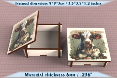 Cow Wooden Box SVG, 6mm Laser Cut File, Farmhouse Decor Product Image 4