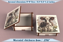 Cow Wooden Box SVG, 6mm Laser Cut File, Farmhouse Decor Product Image 3