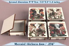 Cow Wooden Box SVG, 6mm Laser Cut File, Farmhouse Decor Product Image 1