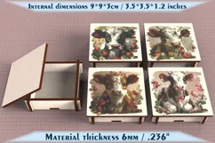 Cow Wooden Box SVG, 6mm Laser Cut File, Farmhouse Decor Product Image 1