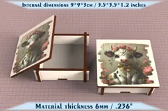 Cow Wooden Box SVG, 6mm Laser Cut File, Farmhouse Decor Product Image 2
