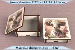 Cow Wooden Box SVG, 6mm Laser Cut File, Farmhouse Decor Product Image 5