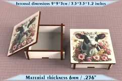 Cow Wooden Box SVG, 6mm Laser Cut File, Farmhouse Decor Product Image 2