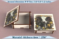 Cow Wooden Box SVG, 6mm Laser Cut File, Farmhouse Decor Product Image 6