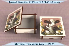 Cow Wooden Box SVG, 6mm Laser Cut File, Farmhouse Decor Product Image 3