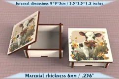 Cow Wooden Box SVG, 6mm Laser Cut File, Farmhouse Decor Product Image 4