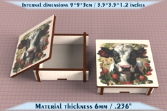 Cow Wooden Box SVG, 6mm Laser Cut File, Farmhouse Decor Product Image 2
