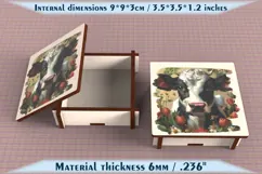 Cow Wooden Box SVG, 6mm Laser Cut File, Farmhouse Decor Product Image 2