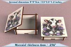 Cow Wooden Box SVG, 6mm Laser Cut File, Farmhouse Decor Product Image 2
