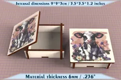 Cow Wooden Box SVG, 6mm Laser Cut File, Farmhouse Decor Product Image 3