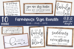 Farmhouse Sign SVG Bundle, Family Quotes, Home Decor SVGs Product Image 1