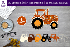 farming-tractor svg-3d layered papercut-3d layered tractor-farmhouse-farming svg-crafting