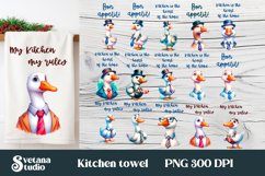 Farm goose kitchen towel sublimation bundle | Towel PNG Product Image 1