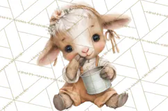 Playful Farm Animal Art, Cute Barnyard Critters PNG Product Image 5