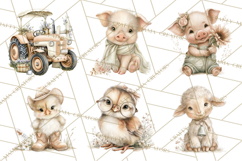 Playful Farm Animal Art, Cute Barnyard Critters PNG Product Image 5