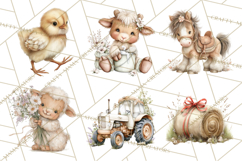 Playful Farm Animal Art, Cute Barnyard Critters PNG Product Image 6