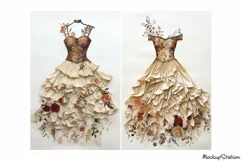 Fashion Dresses Junk Journal Pages | Beauty Printable Papers Product Image 2