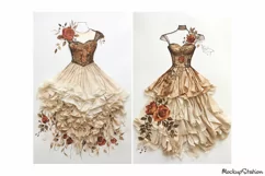 Fashion Dresses Junk Journal Pages | Beauty Printable Papers Product Image 3