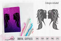 Note book with girl silhouette