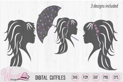 Girl shadow silhouette for cutting machines