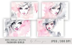 Watercolor fashion girl illustration for poster - 4 jpeg Product Image 1