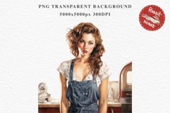 Fashion Lady Pin up Jeans Vintage Women PNG Romantic Girl Victorian Flower Transparent junk journal collage scrapbooking designs sublimation printable files watercolor antique romantic girl illustration paper craft, Victorian Lady Clipart, Royal Women PNG